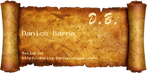 Danics Barna névjegykártya