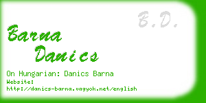 barna danics business card